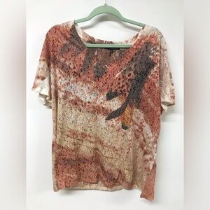 Plus Size Women Short SleeveV-Neck Casual Blouse Tee T Shirt Top Orange New